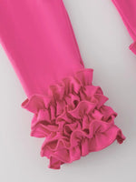 Rylee Faith Designs Milk Silk Ruffled Hot Pink Icing Legging - 