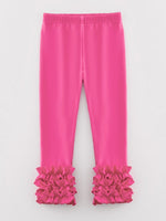 Rylee Faith Designs Milk Silk Ruffled Hot Pink Icing Legging - 