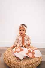 Plush Mini Blanket - Caramel Daisy by Harp Angel Boutique