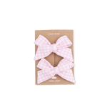 Angel Dear Mini Gingham Pink - 2 Pack Bow Clips - 