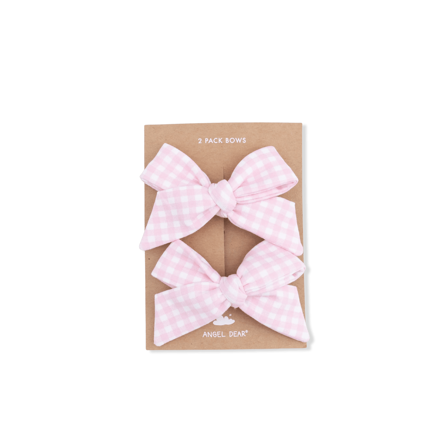 Angel Dear Mini Gingham Pink - 2 Pack Bow Clips - 