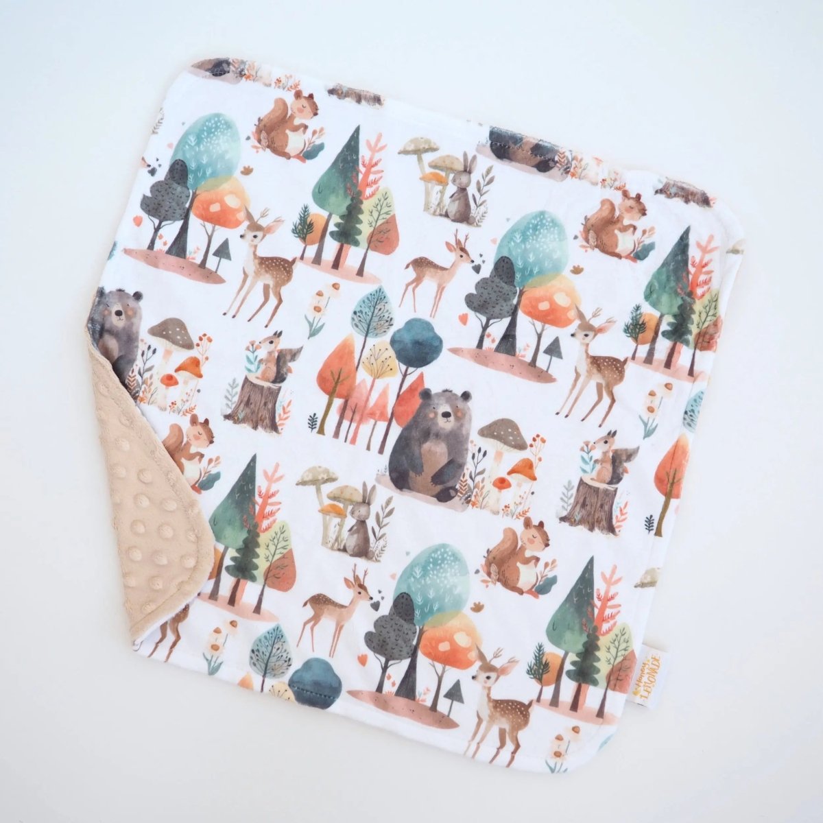 Honey Lemonade Mini Minks Toddler Blanket with Enchanted Forest Design for Easy Carrying - 