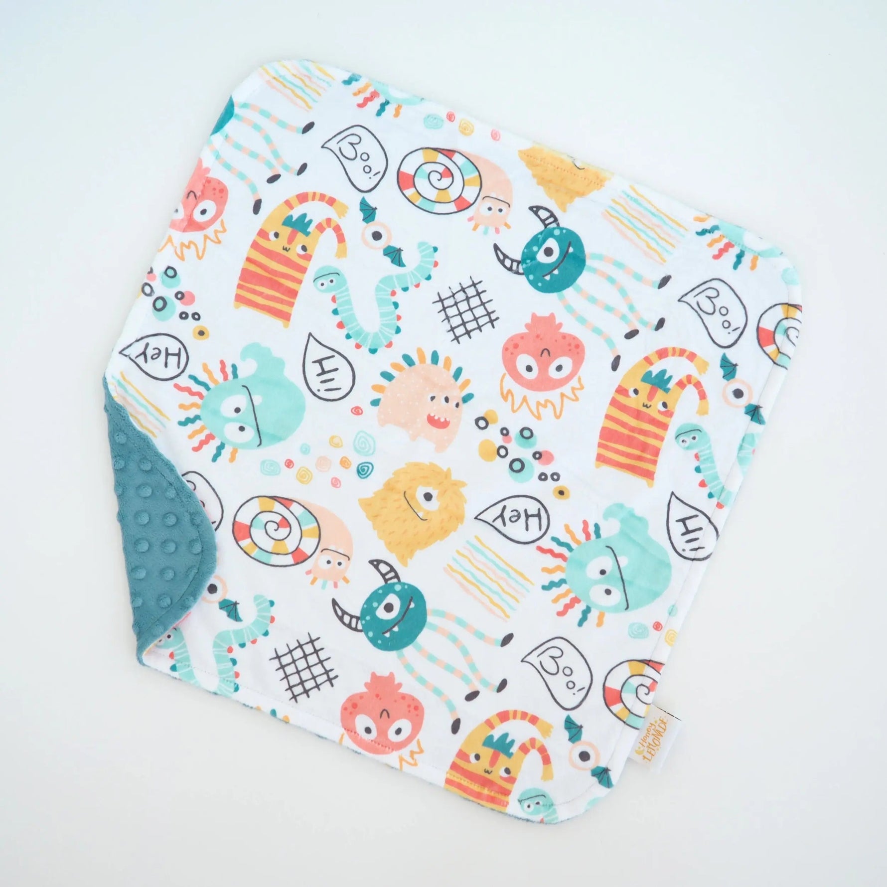 Honey Lemonade Mini Minky Blanket Monster Party - 