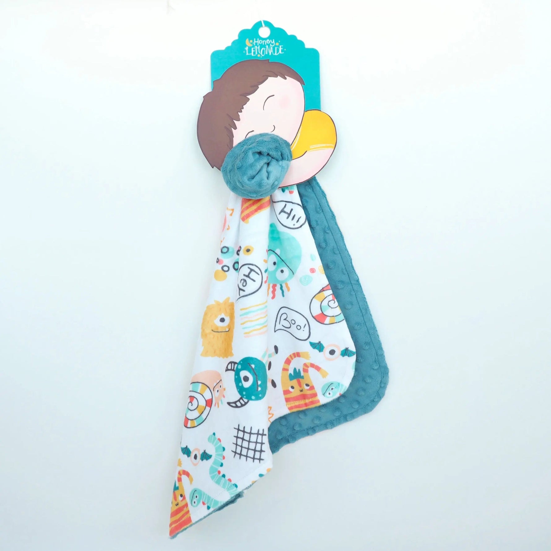 Honey Lemonade Mini Minky Blanket Monster Party - 