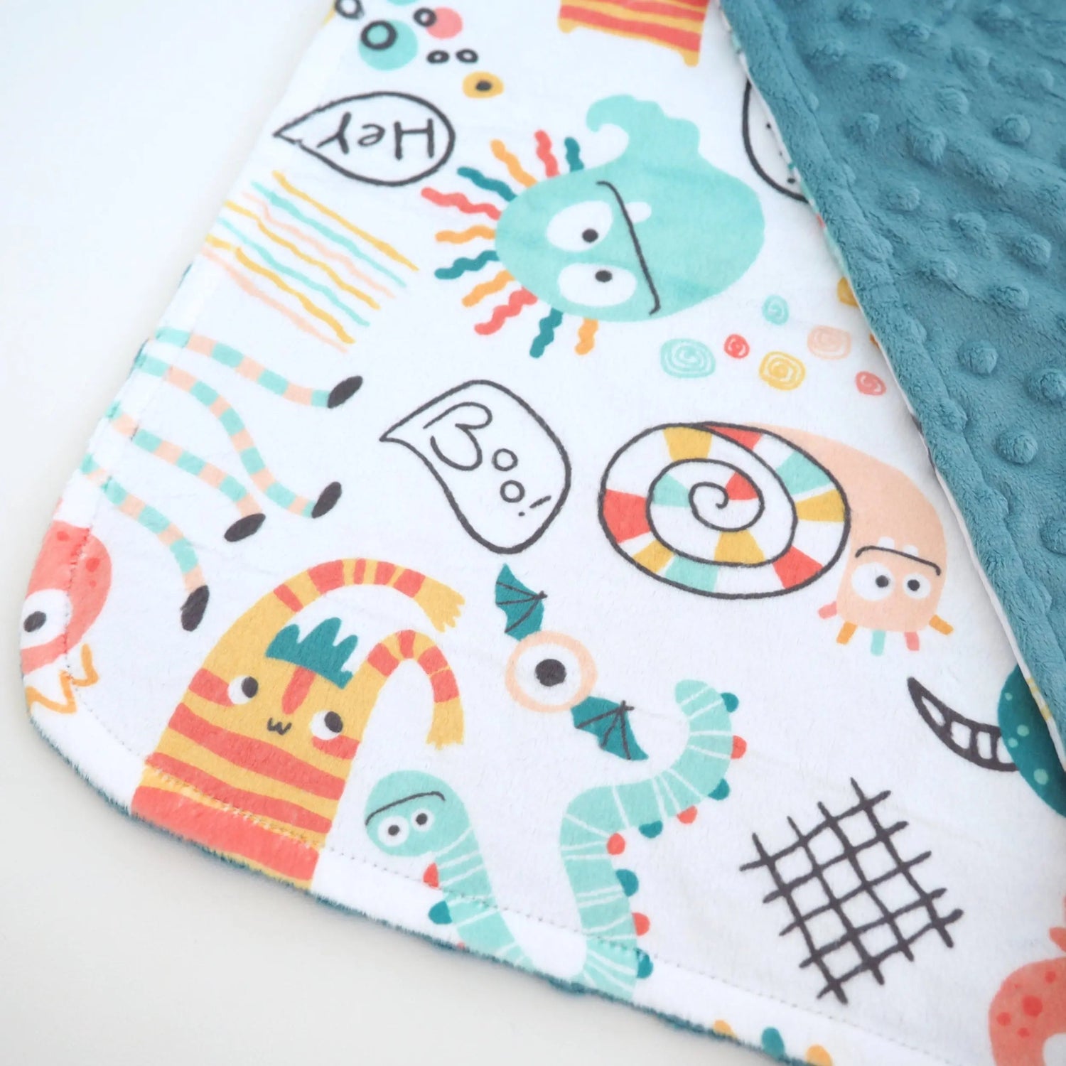 Honey Lemonade Mini Minky Blanket Monster Party - 