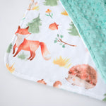 Honey Lemonade Mini Minks Soft Blanket with Adorable Forest Friends for Kids - Baby & Toddler Mini Minky