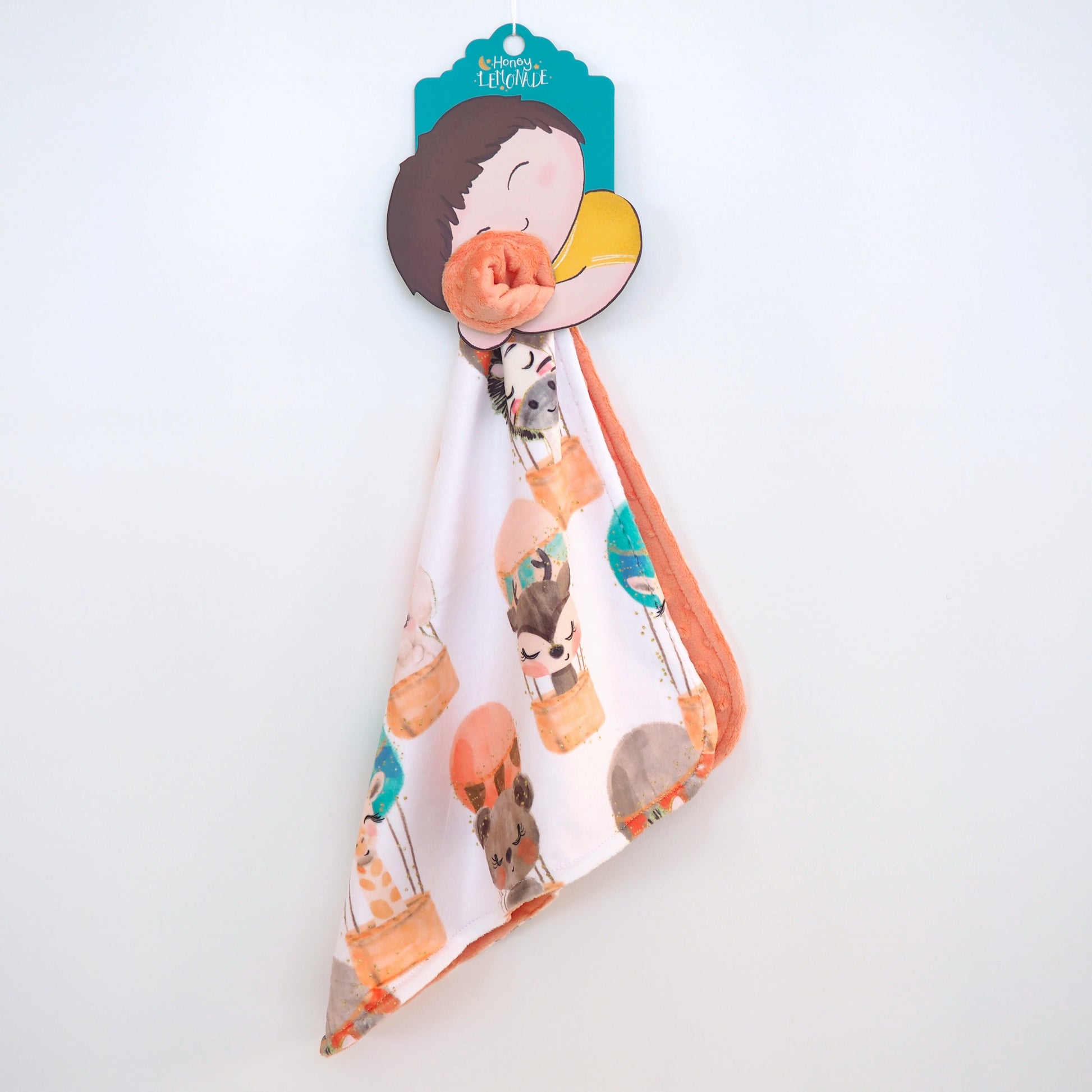 Mini Minky Hot Air Balloon Toddler Blanket Premium Quality Honey Lemonade