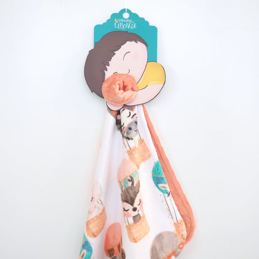 Mini Minky Hot Air Balloon Toddler Blanket Premium Quality Honey Lemonade