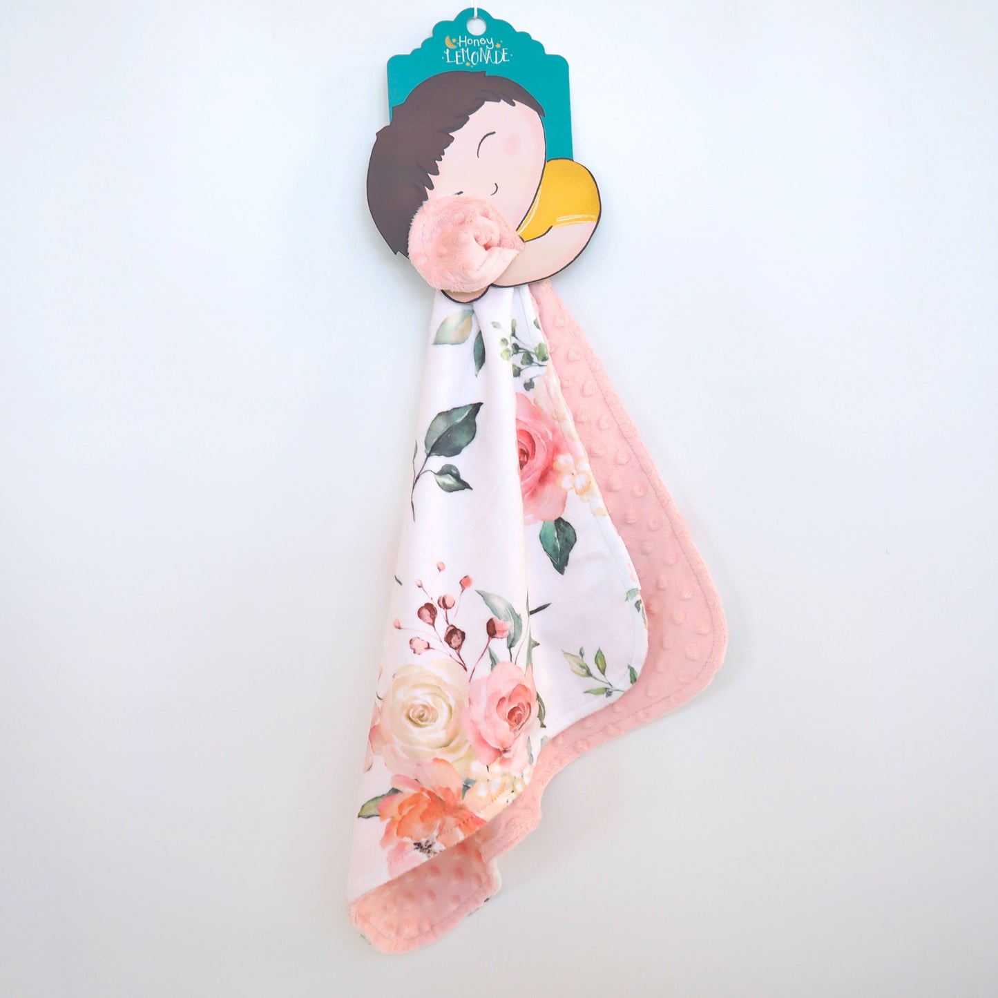 Mini Minky Peach Floral Toddler Blanket Premium Quality Travel Size Honey Lemonade