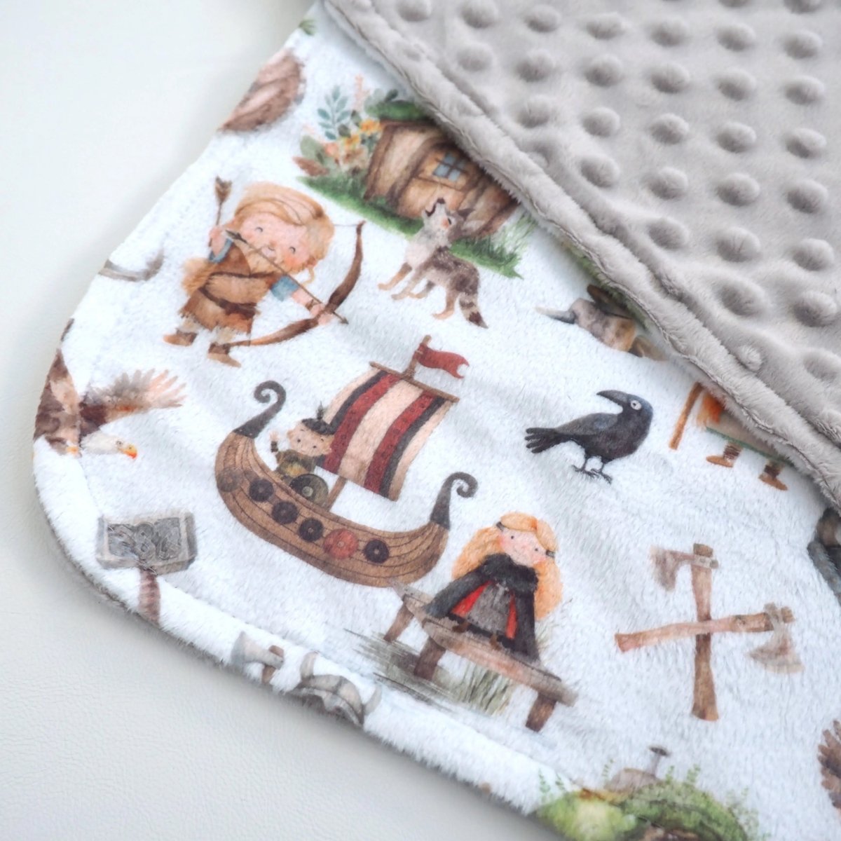Honey Lemonade Mini Minky Vikings Blanket for Toddlers Perfect for Home and Travel - 