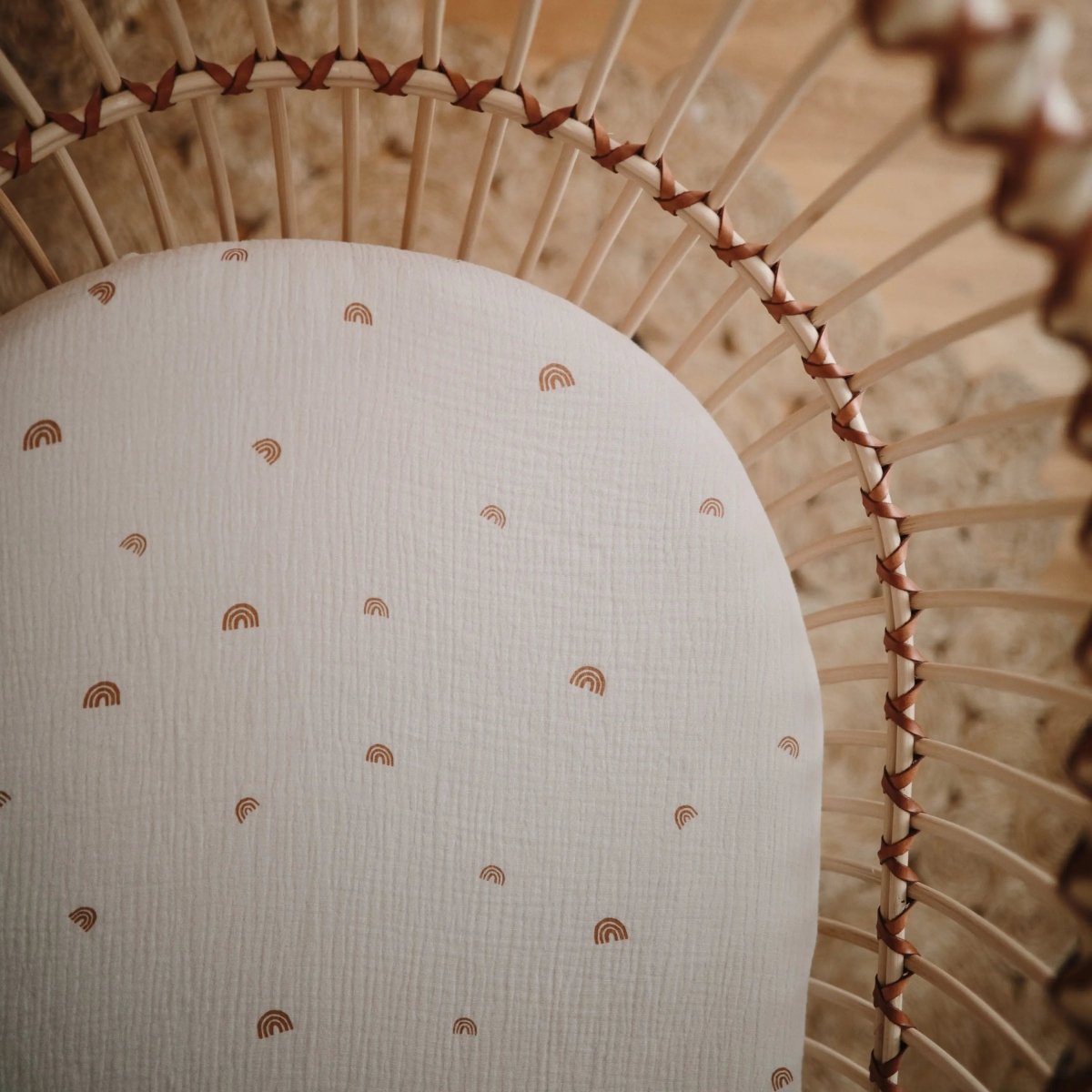 Mushie Mini Muslin Crib Sheet 100 Percent Cotton Extra Soft Breathable Fabric - 