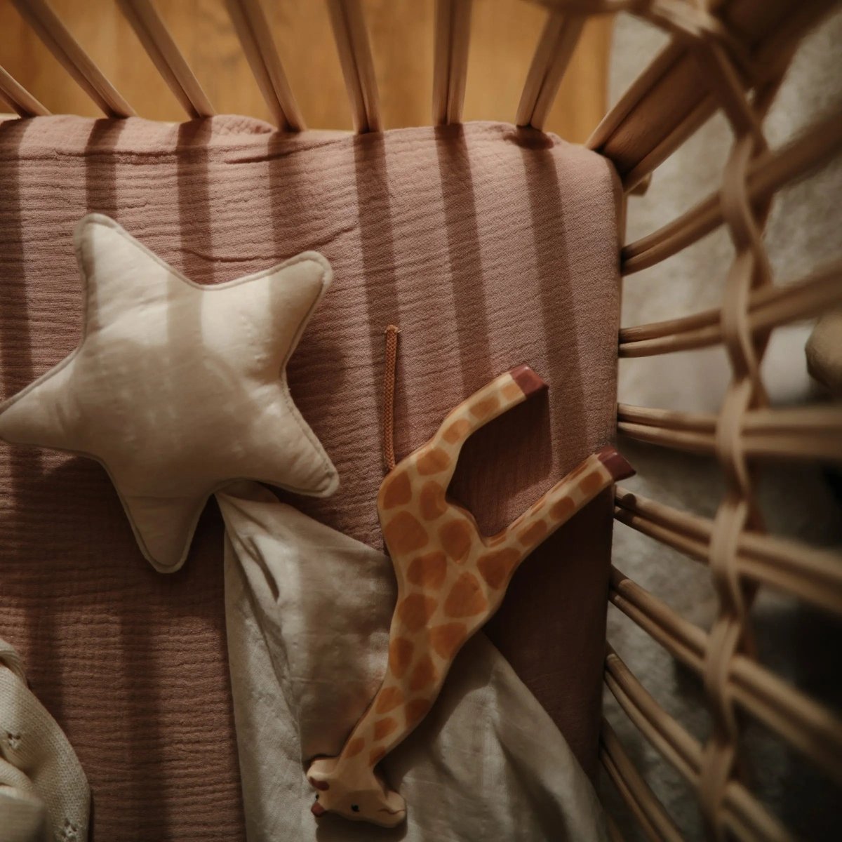 Mushie Mini Muslin Crib Sheet 100 Percent Cotton Extra Soft Breathable Fabric - 