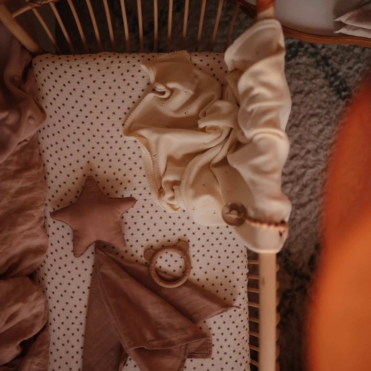 Mushie Mini Muslin Crib Sheet 100 Percent Cotton Extra Soft Breathable Fabric - 