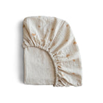 Mushie Mini Muslin Crib Sheet 100 Percent Cotton Extra Soft Breathable Fabric - 