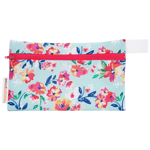 Smart Bottoms Mini Wet Bag - Aqua Floral - 