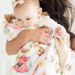 Honey Lemonade Minky Baby Blanket Farm Animals - 