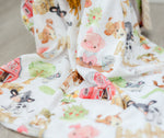 Honey Lemonade Minky Baby Blanket Farm Animals - 