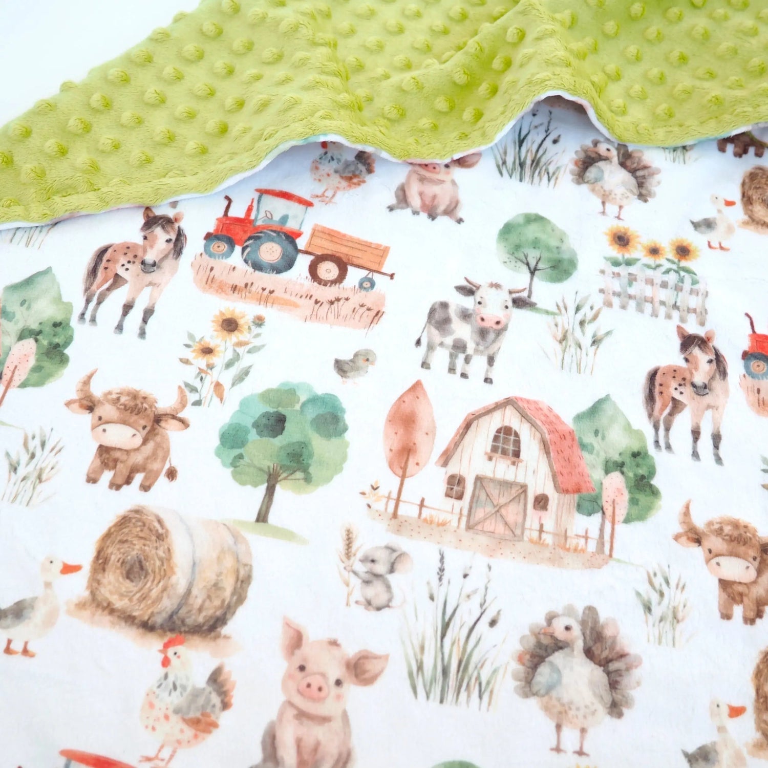 Honey Lemonade Minky Baby Blanket Farm Life - 