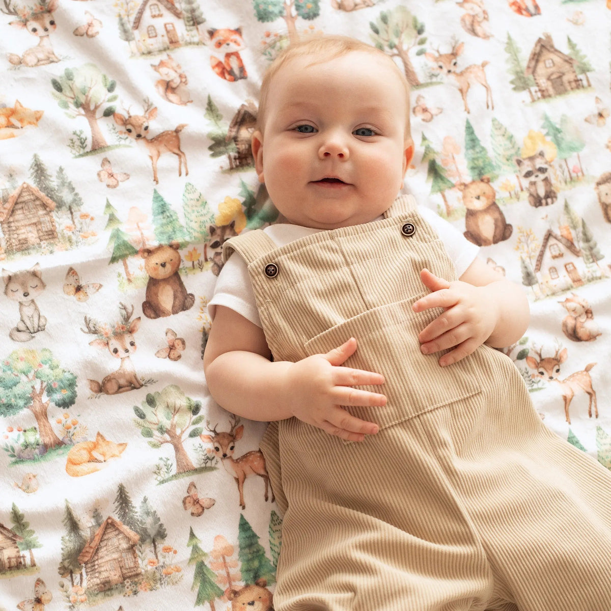 Honey Lemonade Minky Baby Blanket Woodsy Woodland - 