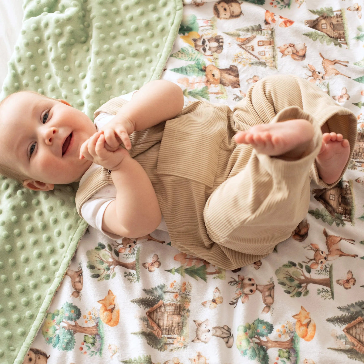 Honey Lemonade Minky Baby Blanket Woodsy Woodland - 