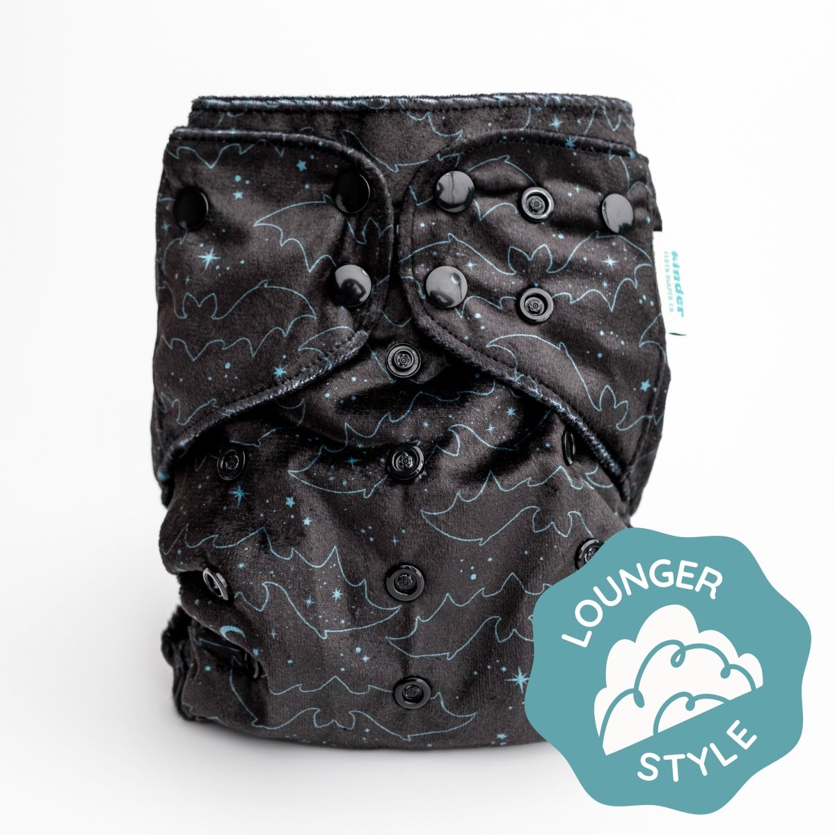 Kinder Cloth Diaper Co. Minky Fleece Cloth Diaper - Patterned Lounger with Wicking Jersey - 