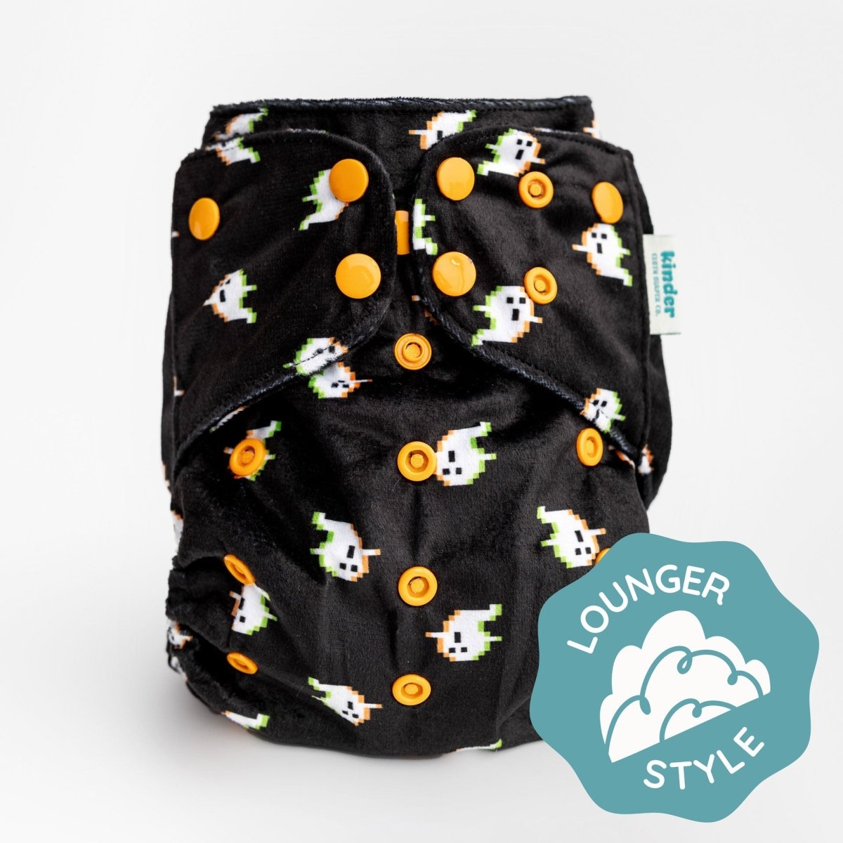 Kinder Cloth Diaper Co. Minky Fleece Cloth Diaper - Patterned Lounger with Wicking Jersey - 