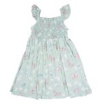 Sweet Bamboo Mint Butterfly Daisy Bamboo Dress with Vintage Style for Baby Girls - 