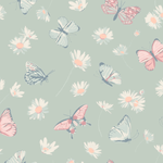 Sweet Bamboo Mint Butterfly Daisy Bamboo Pajama Set for Comfortable Summer Kids - 