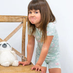 Sweet Bamboo Mint Butterfly Daisy Bamboo Pajama Set for Comfortable Summer Kids - 