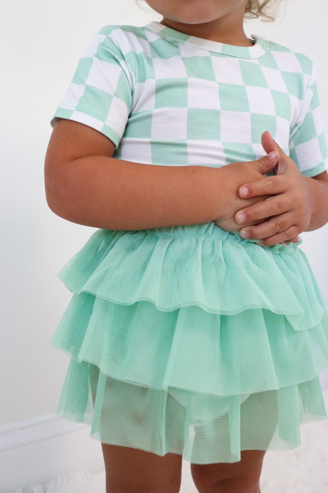 DREAM BIG LITTLE CO MINT CHECKERS DREAM TUTU BODYSUIT DRESSEveretts Place