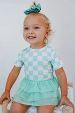 DREAM BIG LITTLE CO MINT CHECKERS DREAM TUTU BODYSUIT DRESSEveretts Place