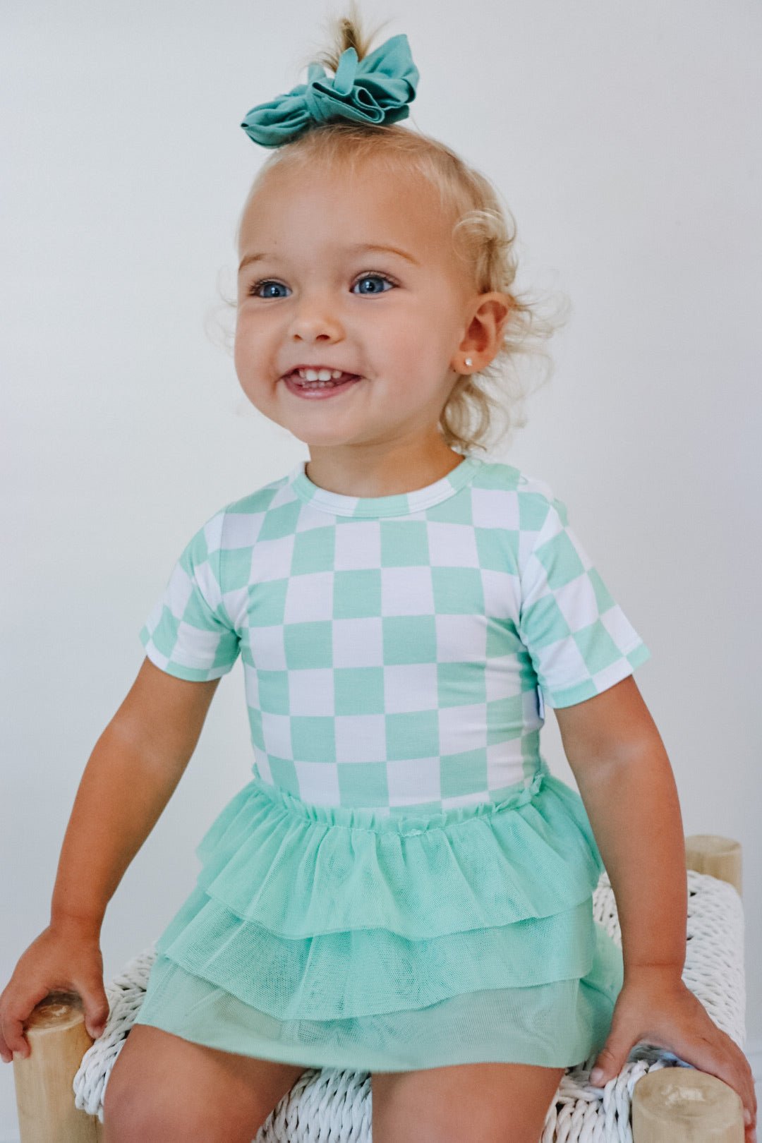 DREAM BIG LITTLE CO MINT CHECKERS DREAM TUTU BODYSUIT DRESSEveretts Place