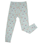 Sweet Bamboo Mint Frenchie Puppy Pajama Set with Soft Fabric for Big Kids - 