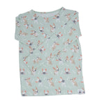 Sweet Bamboo Mint Frenchie Puppy Pajama Set with Soft Fabric for Big Kids - 