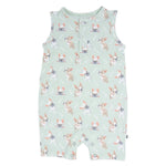 Sweet Bamboo Mint Frenchie Puppy Tank Romper with Cute Design for Active Kids - 