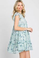 PinkBlush Mint Green Chiffon Ruffle Tiered Dress - 