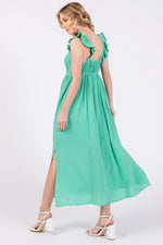 PinkBlush Mint Green Ruffle Strap Midi Dress - 