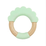 Goosewaddle® | Newborn Baby Blankets Toys Teethers Bibs & More Mint Lion Circle Teether with Silicone and Wood