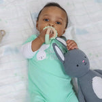 Goosewaddle® | Newborn Baby Blankets Toys Teethers Bibs & More Mint Lion Silicone and Wood Double Teether for Sore Gums in Babies - Baby & Toddler > Baby Health > Pacifiers & Teethers > Teethers Teether