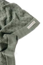 Little Mae & Co Mint Pointelle Knit Baby Blanket Little Mae And Co - Everetts Place Boutique - 