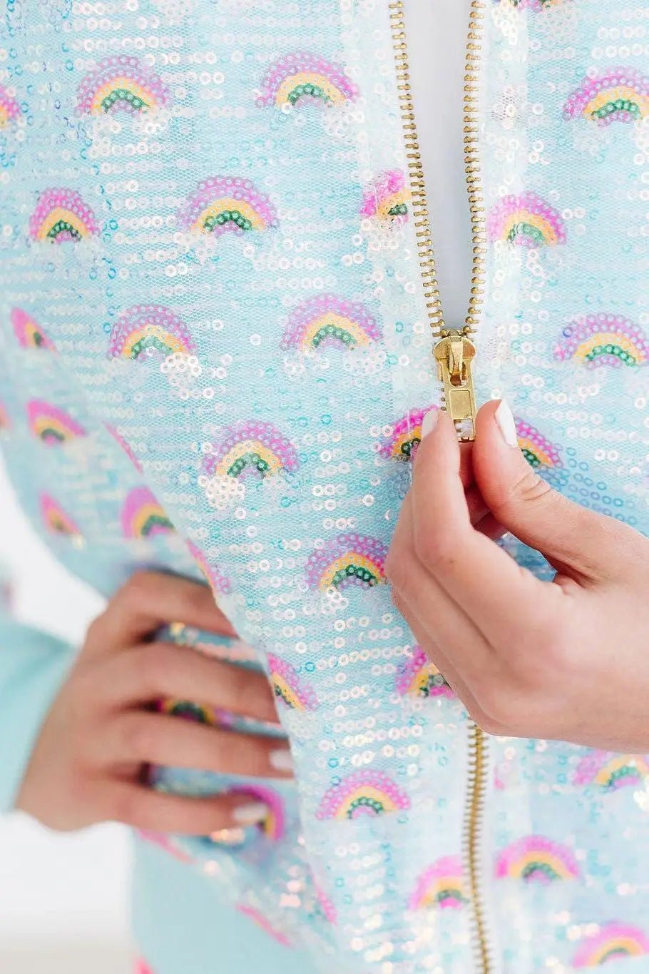 Mila & Rose ® Mint Rainbow Sequin Jacket - 