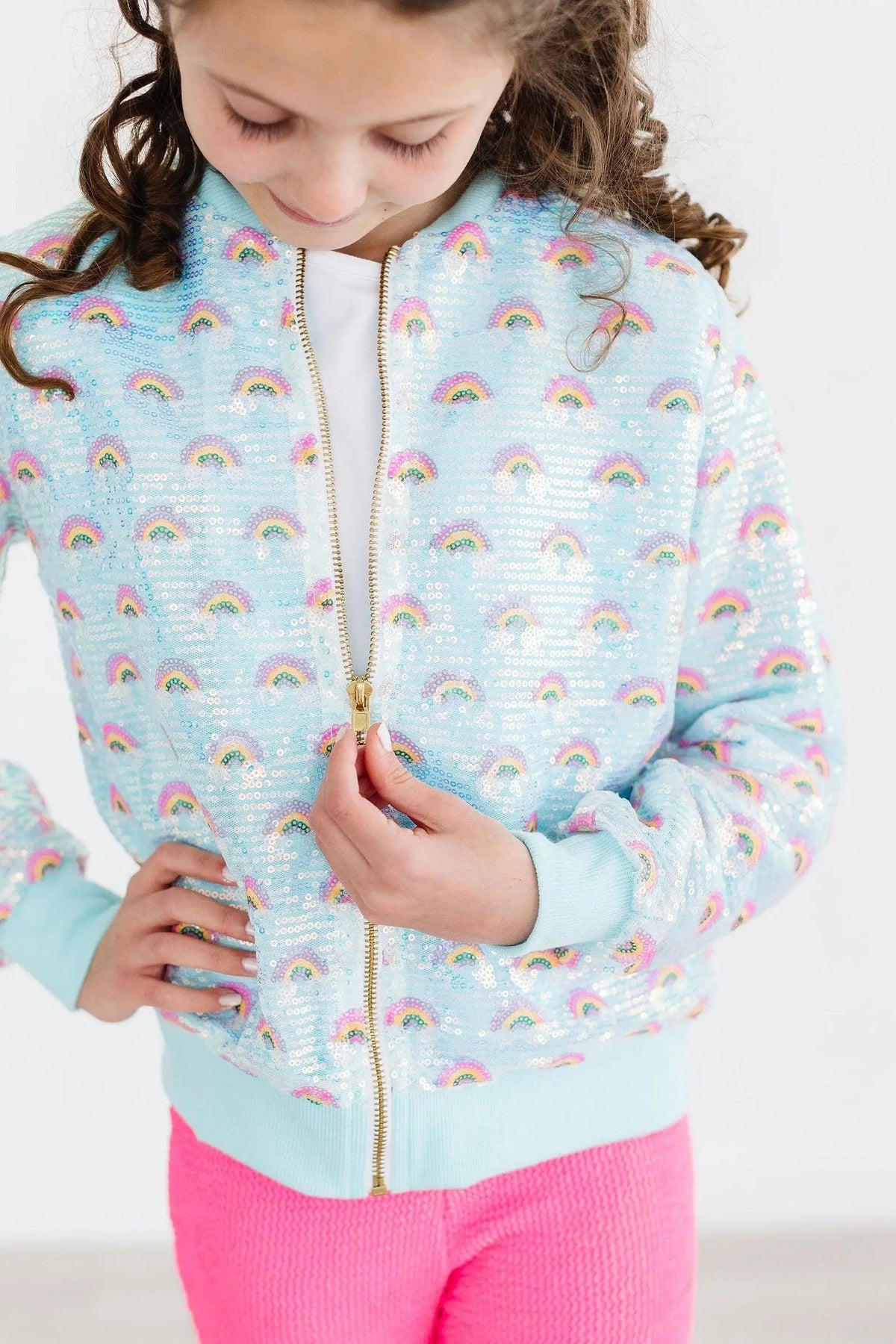 Mila & Rose ® Mint Rainbow Sequin Jacket - 