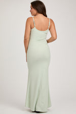 PinkBlush Mint Sleeveless Ribbed Maternity Maxi Dress - 