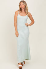 PinkBlush Mint Sleeveless Ribbed Maternity Maxi Dress - 