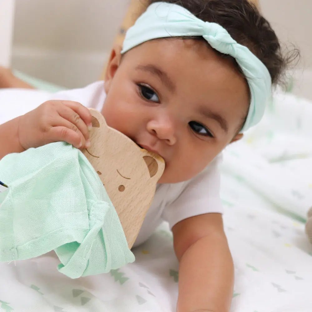 Goosewaddle® | Newborn Baby Blankets Toys Teethers Bibs & More Mint Stylish Headband with Soft Breathable Fabric