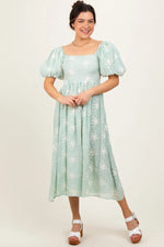 PinkBlush Mint Textured Maternity Midi Dress - 