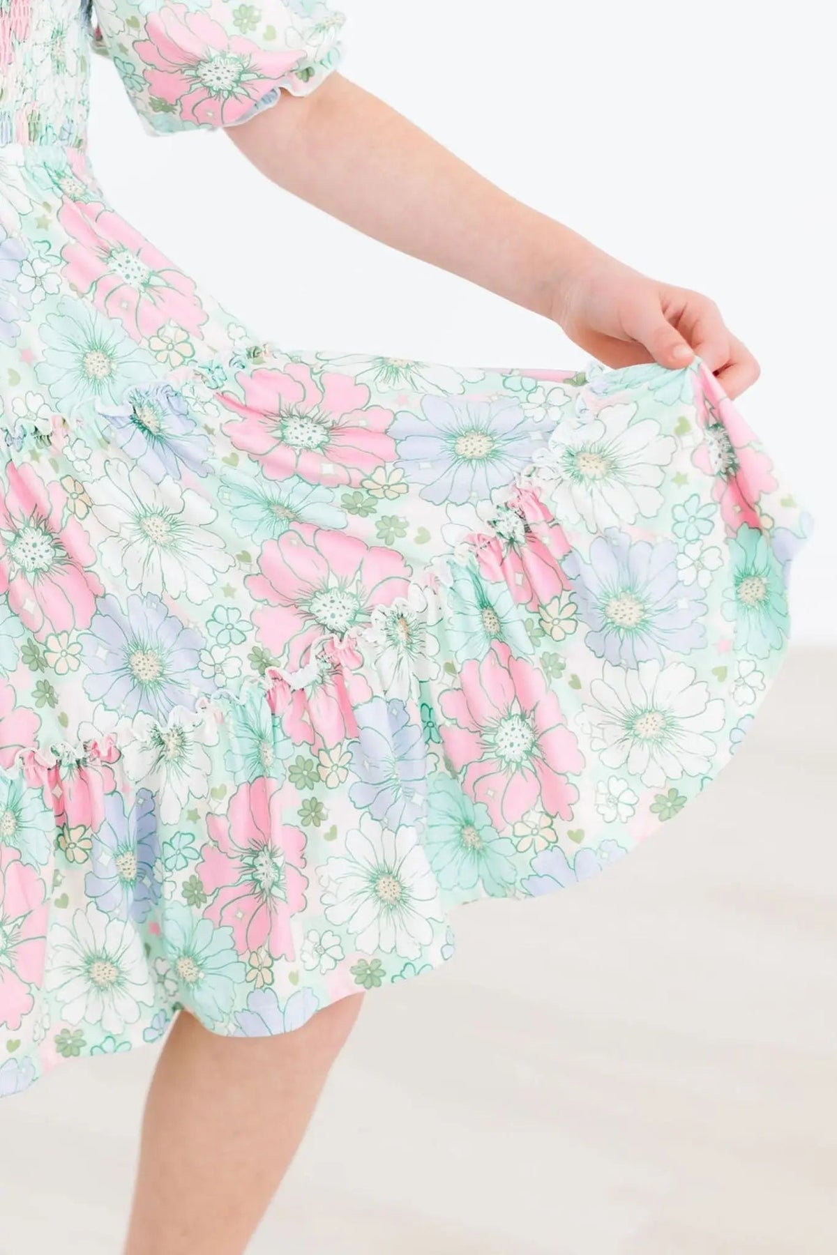 Mila & Rose ® Minty Meadow Smocked Ruffle Dress - 