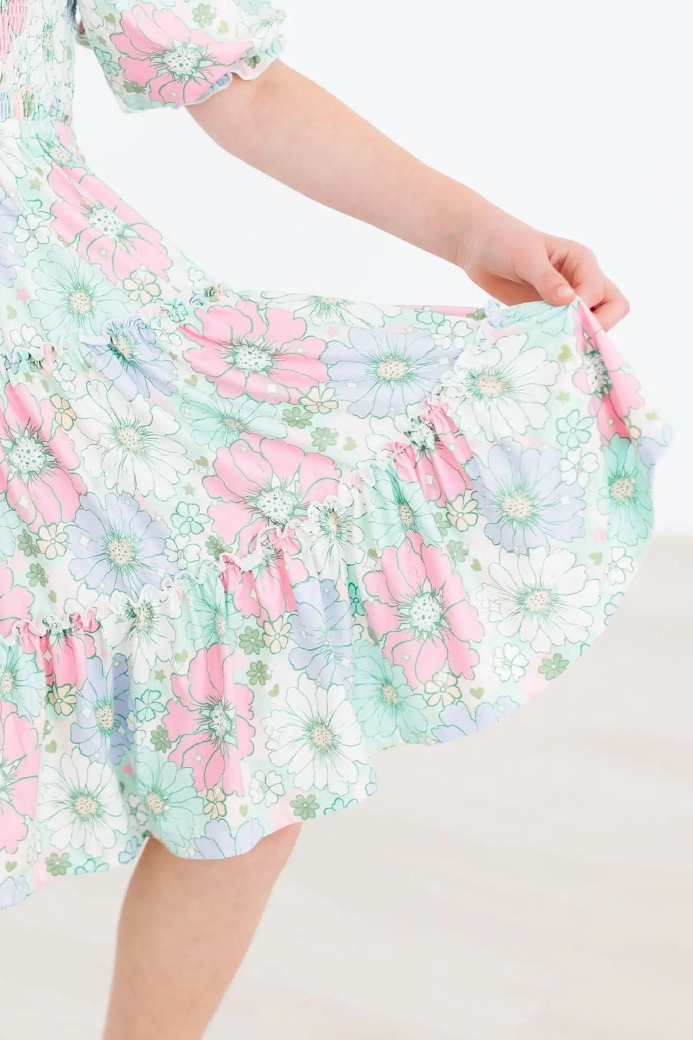 Mila & Rose ® Minty Meadow Smocked Ruffle Dress - 