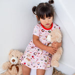 Bamboo Blend Dress, Miso Cute Print, Short Sleeve by Bestaroo