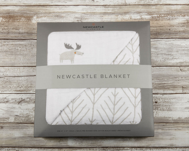 Mister Moose and Forest Arrow Cotton Muslin Blanket Cozy and Cuddly Newcastle Classics